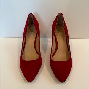 INC International Concepts Women's Zitah Pumps Bright Red Suede 8.5